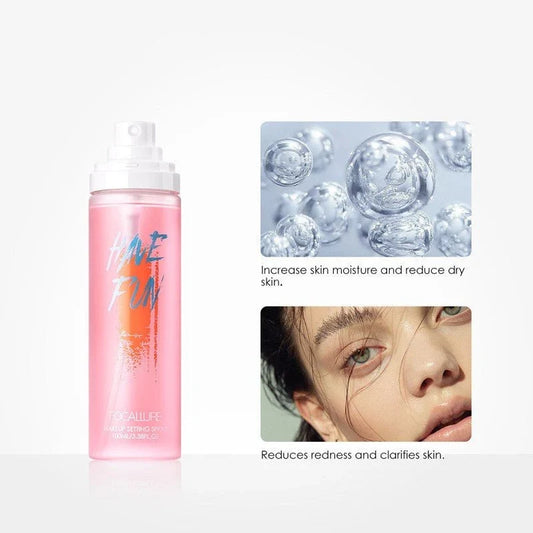 CSSV FILE long-lasting makeup mist spray with smear-proof formula, visible in a sleek bottle for setting and refreshing makeup.
