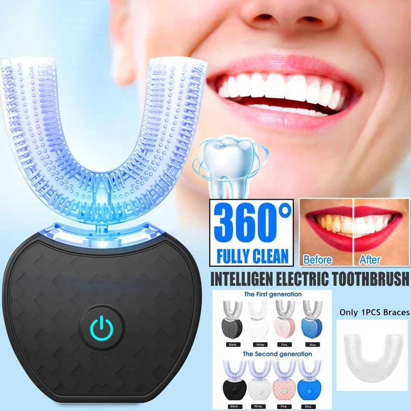 CSSV FILE 360-degree intelligent automatic electric toothbrush with waterproof design, blue light whitening, and USB charging.