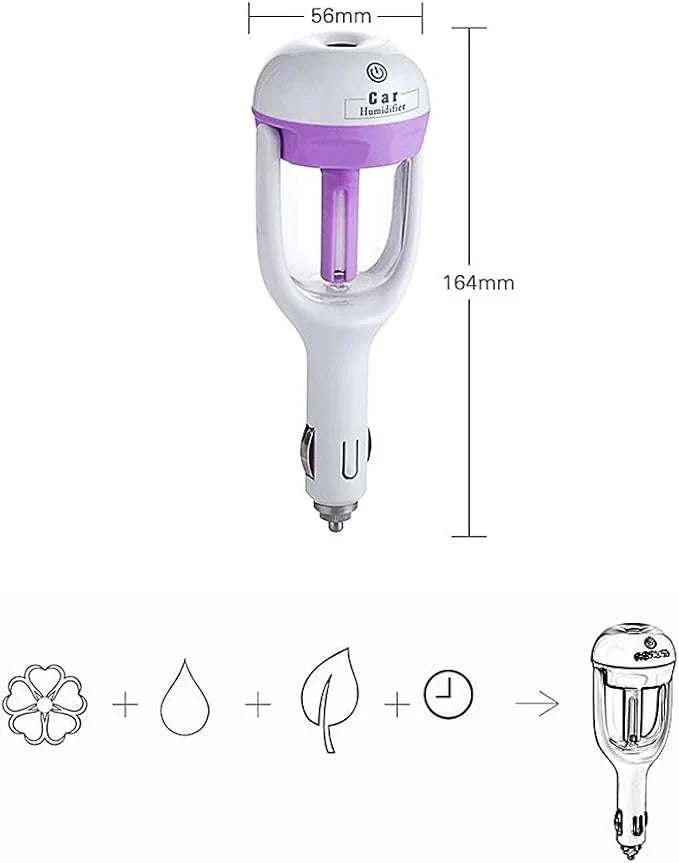 CSSV FILE Nanum Car Humidifier Diffuser showing compact design and adjustable nozzle for aromatherapy and moisture in vehicles.