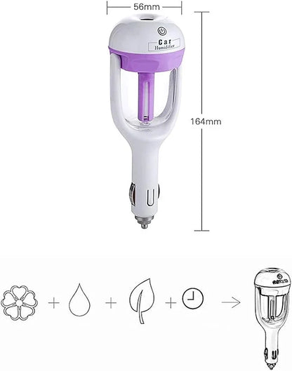 CSSV FILE Nanum Car Humidifier Diffuser showing compact design and adjustable nozzle for aromatherapy and moisture in vehicles.