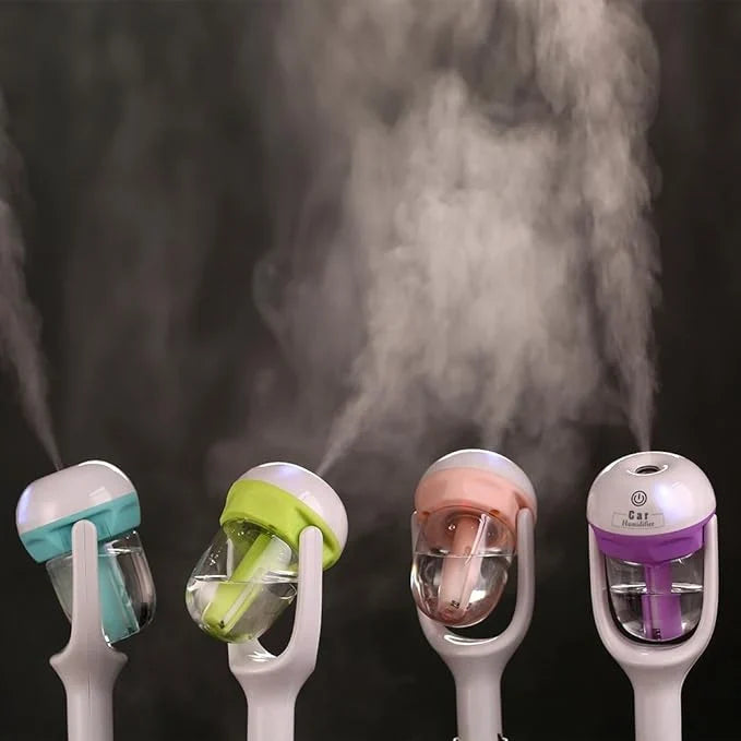 CSSV FILE Nanum Car Humidifier Diffuser showing compact design and adjustable mist outlet for vehicle air aroma diffusion.