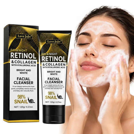 CSSV FILE Retinol Collagen Facial Cleanser in a pump bottle, showing the product label and clean, bright packaging.