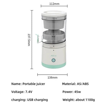 CSSV FILE Denx automatic fruit juicer with stainless steel design and transparent container for fresh juice extraction.