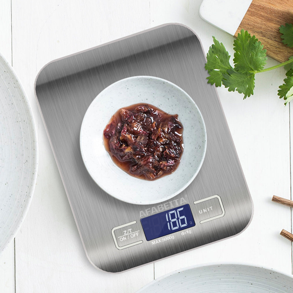 Digital Kitchen Scale – 5KG/11lb Electronic Food Scale with LCD Display & Stainless Steel Platform