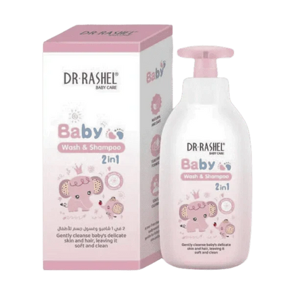 Dr Rashel 2-in-1 Baby Wash & Shampoo from CSSV FILE, showing the gentle baby wash and shampoo bottle with baby-friendly packaging.
