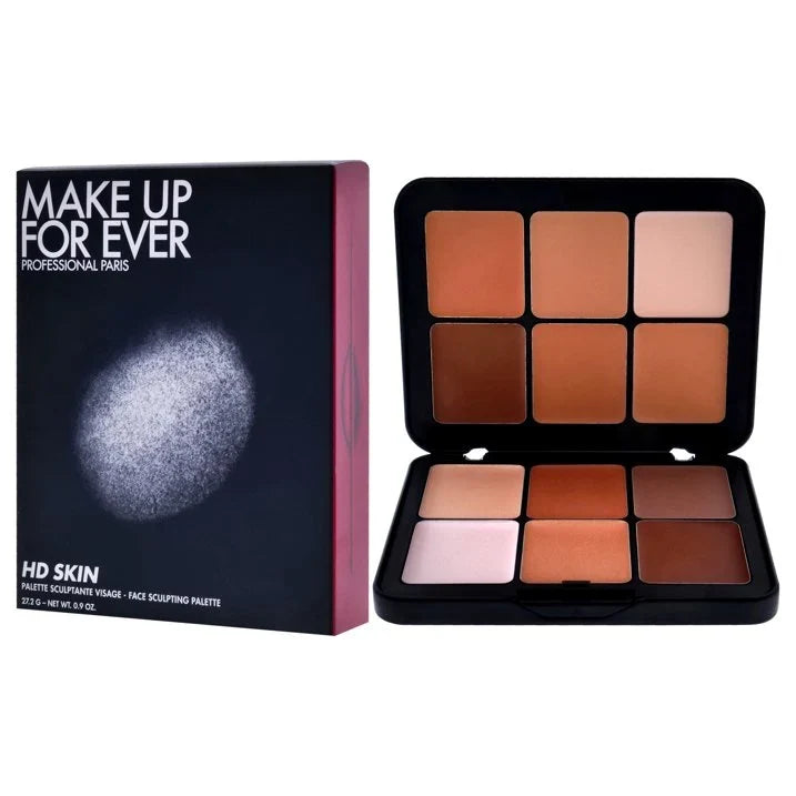CSSV FILE HD Skin Sculpting Palette featuring multiple shades of face contour and highlight powders for a natural glow.