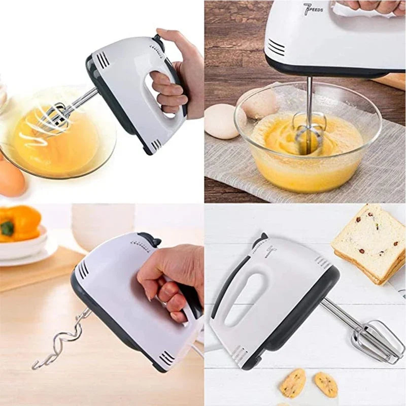 CSSV FILE Super Hand Mixer with stainless steel beaters, compact design, ideal for baking and mixing ingredients.